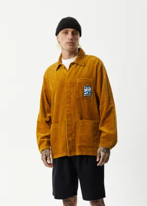 AFENDS Mens Waterfall - Corduroy Jacket - Mustard