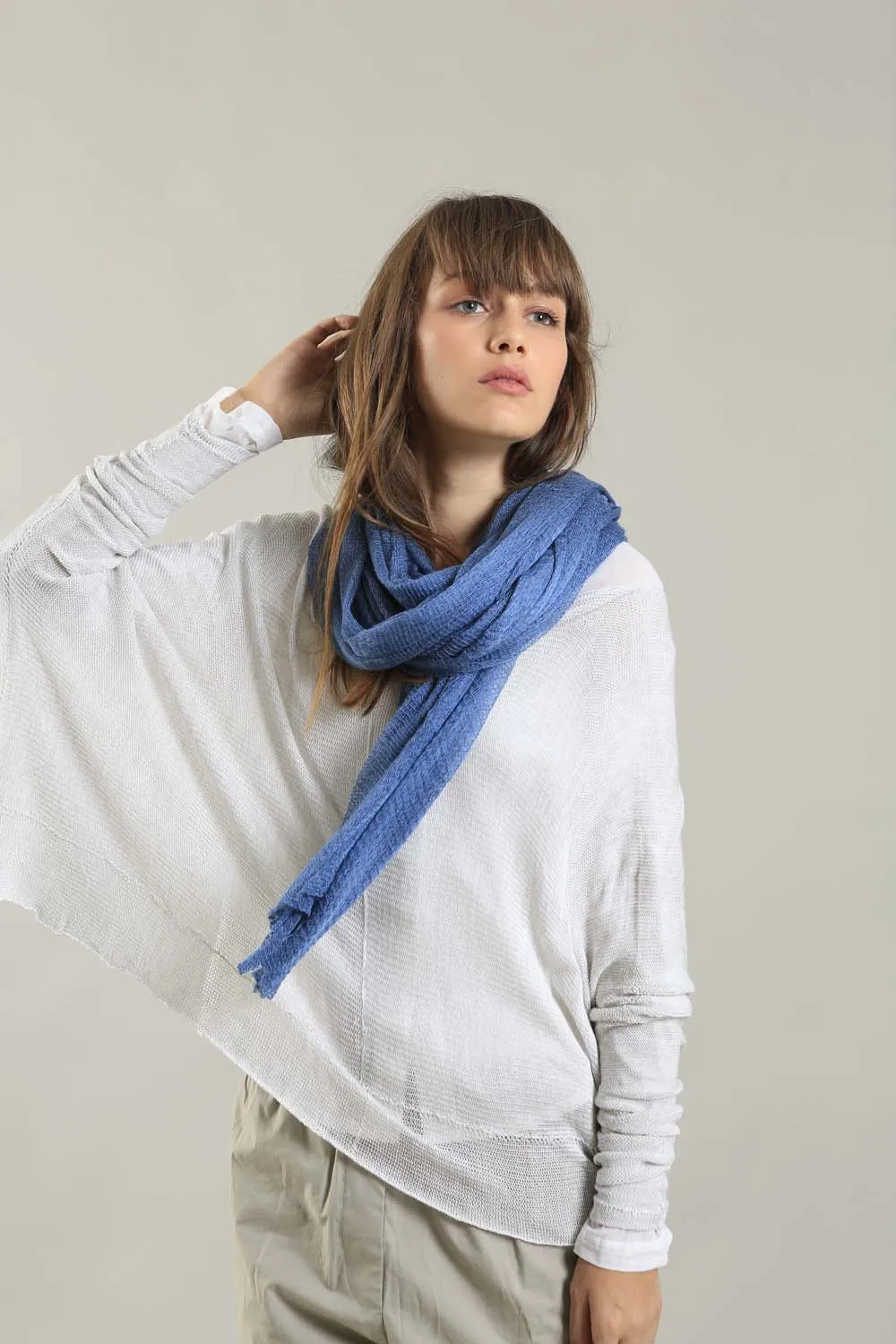 Big Air Bamboo Sheer Scarf - Peacock Blue