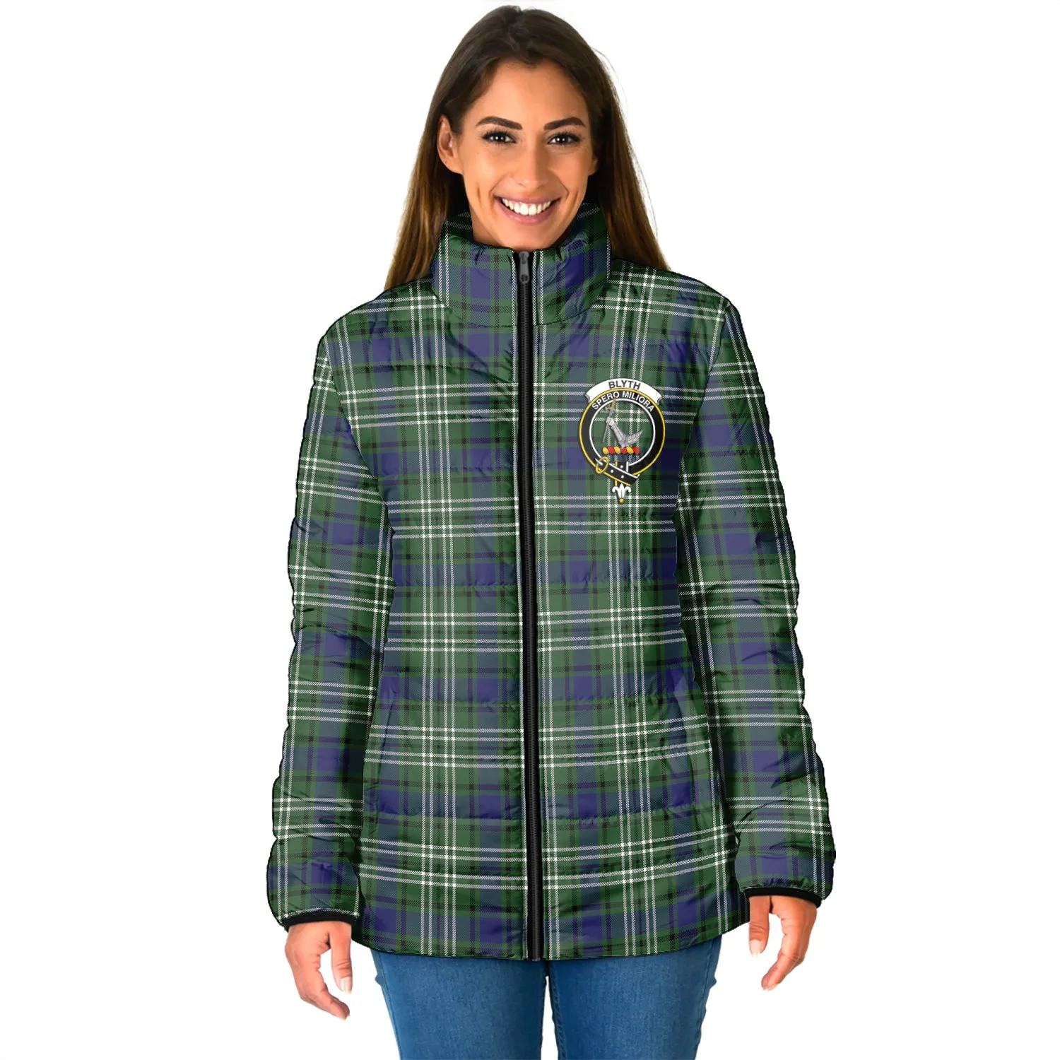 Blyth Tartan Padded Jacket with Family Crest