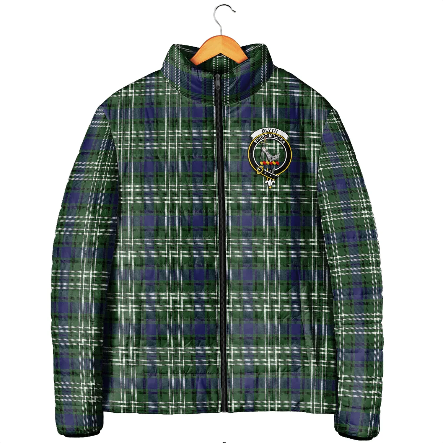 Blyth Tartan Padded Jacket with Family Crest