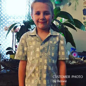 Boys casual shirt pdf sewing pattern THOMAS SHIRT boys & girls 2-14 years. Hawaiian shirt sewing pattern.