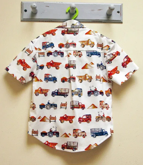 Boys casual shirt pdf sewing pattern THOMAS SHIRT boys & girls 2-14 years. Hawaiian shirt sewing pattern.