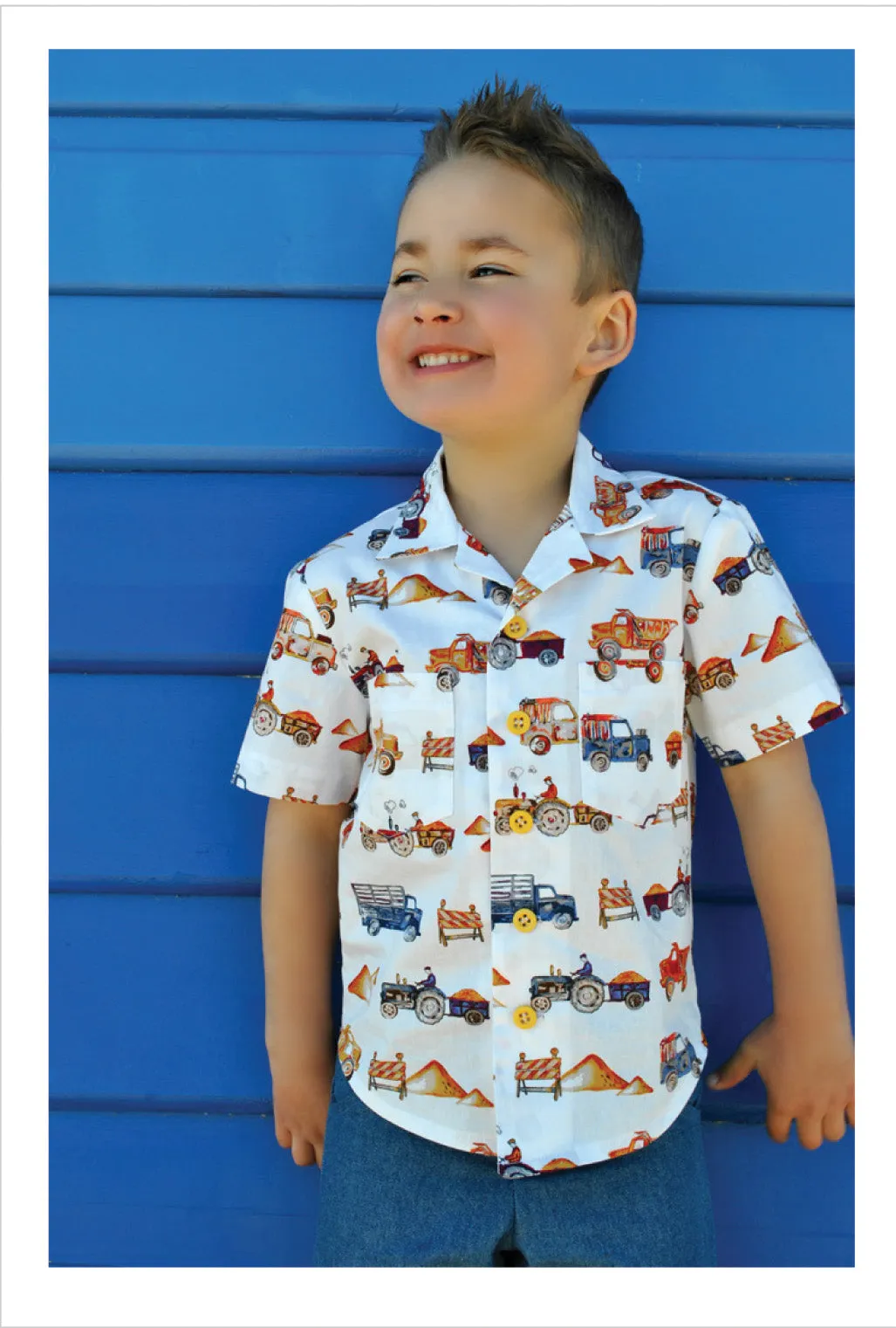 Boys casual shirt pdf sewing pattern THOMAS SHIRT boys & girls 2-14 years. Hawaiian shirt sewing pattern.