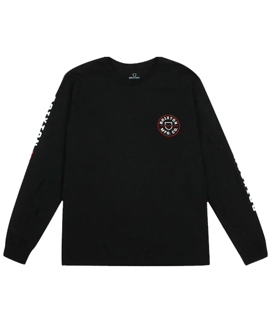 Brixton Crest Long Sleeve T-Shirt Black/Cream