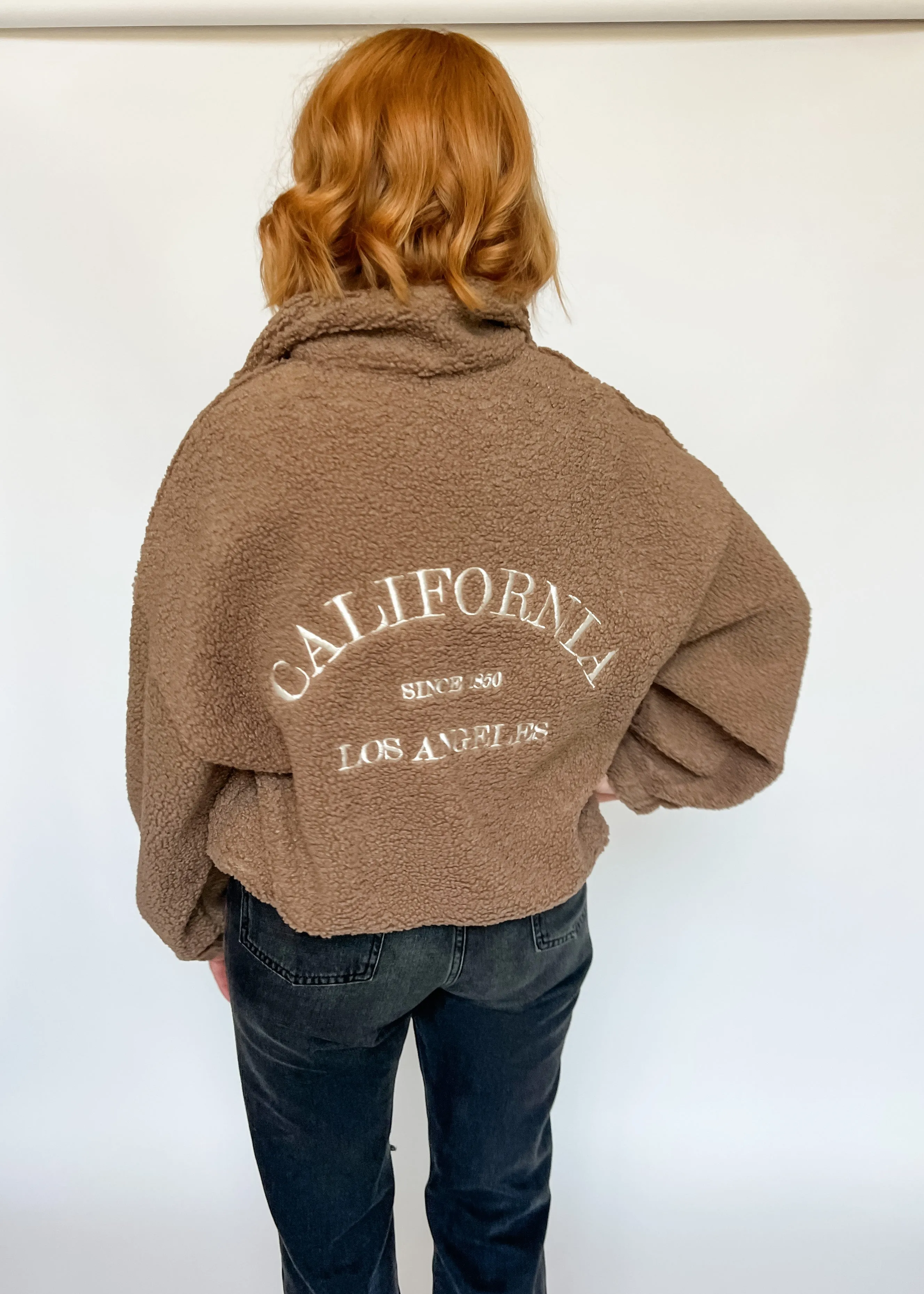 Cali Quarter Zip Fleece Pullover - Brown