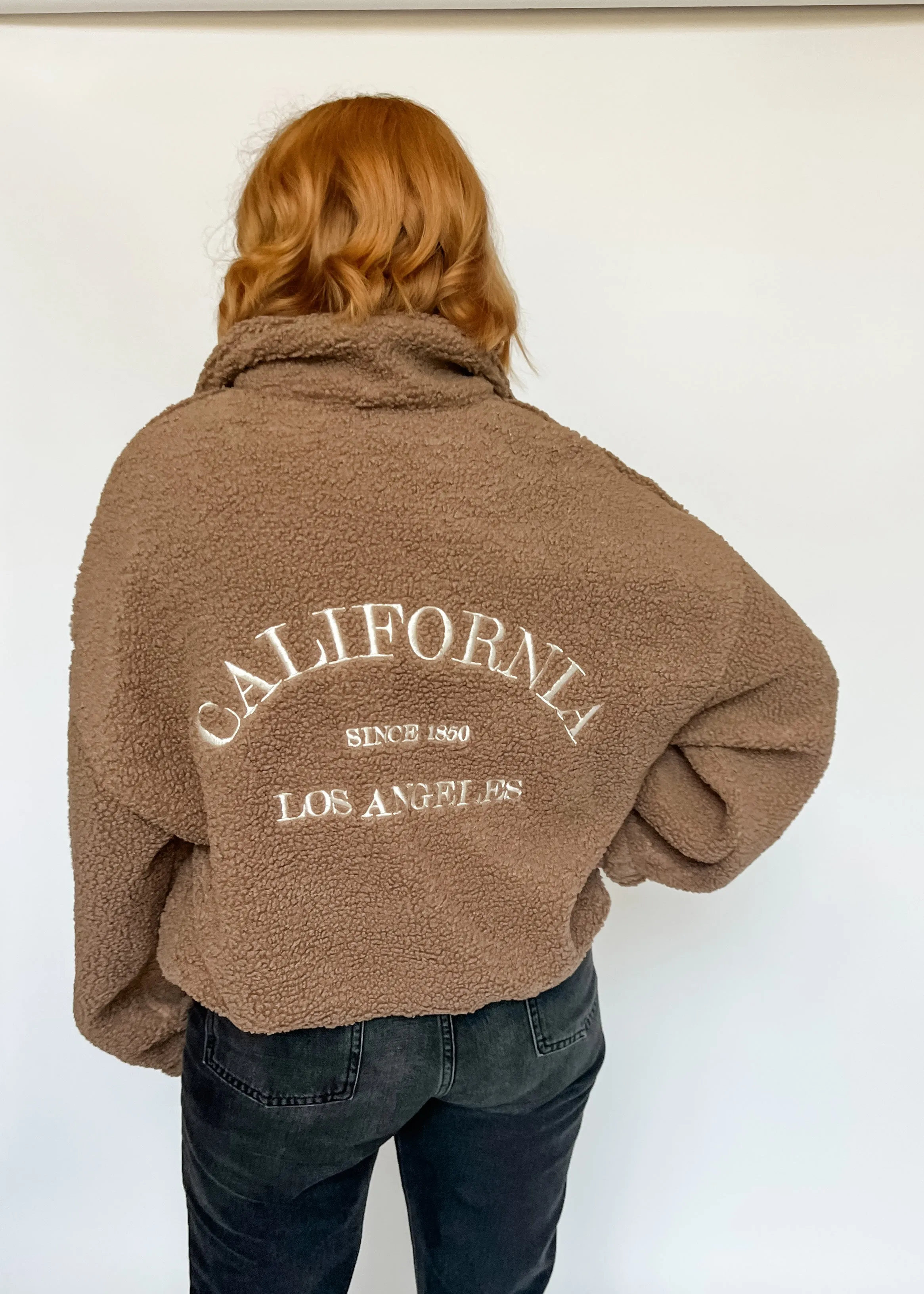 Cali Quarter Zip Fleece Pullover - Brown