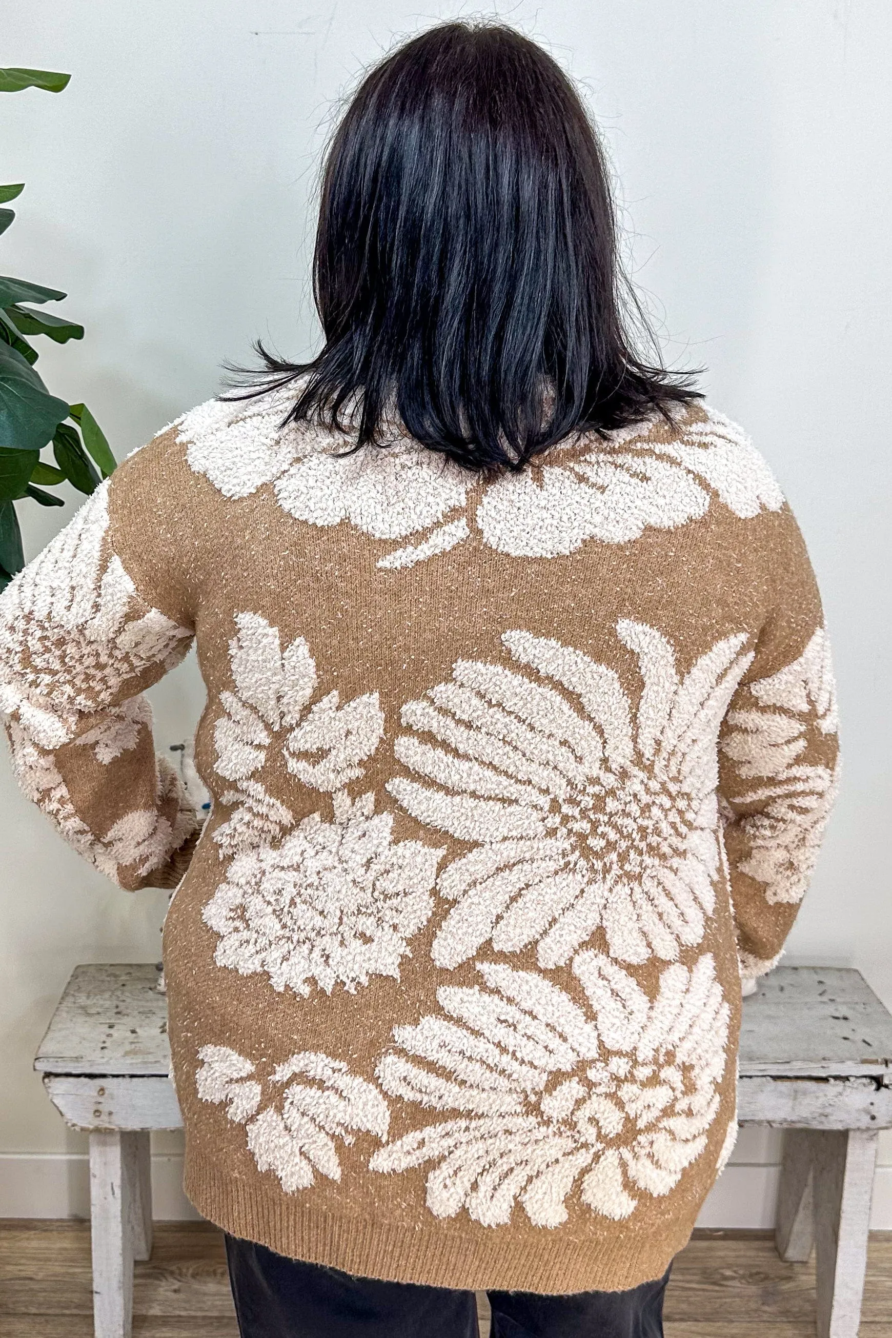 Camel & Ivory Patterned Cardigan