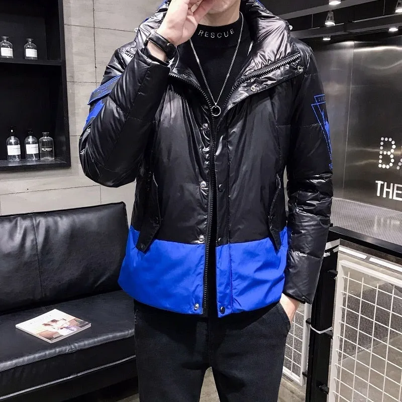 Casual Solid Double Color Warm Filling Padded Men Jacket