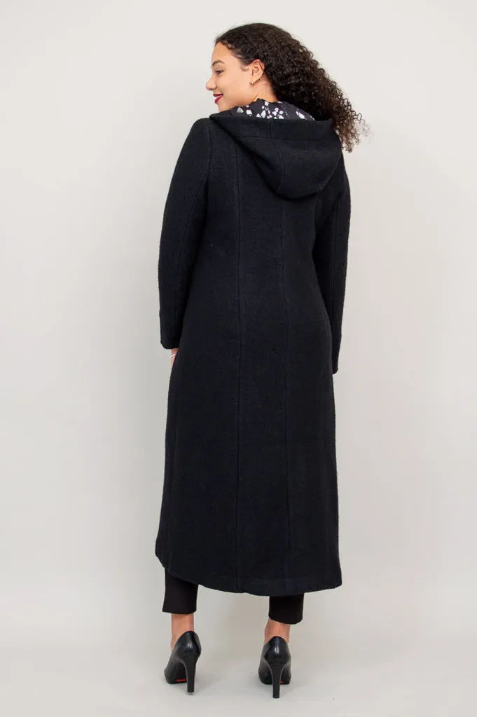 Catherine Coat, Black, Boiled Wool