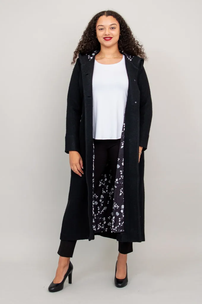 Catherine Coat, Black, Boiled Wool