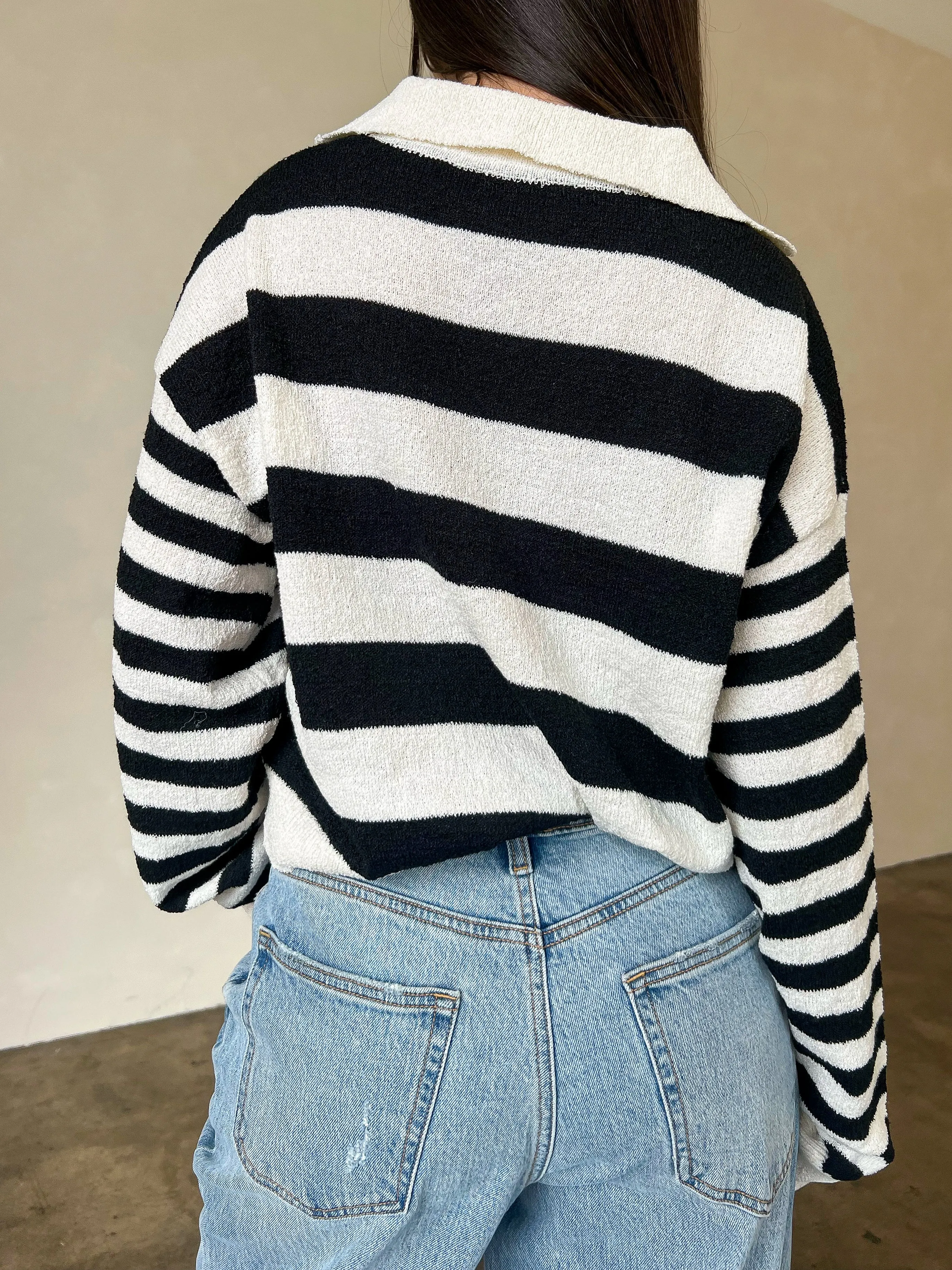 Celina Stripe Sweater (Black/Cream)