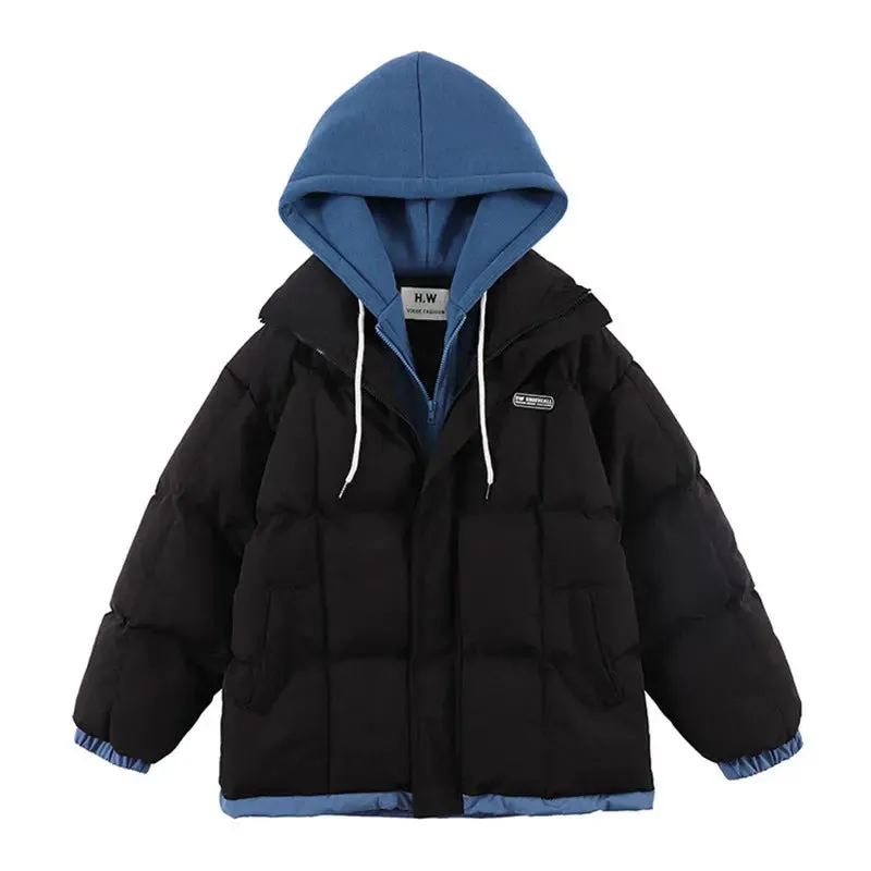 Colour Contrast Patchwork Winter Thick Padded Jacket