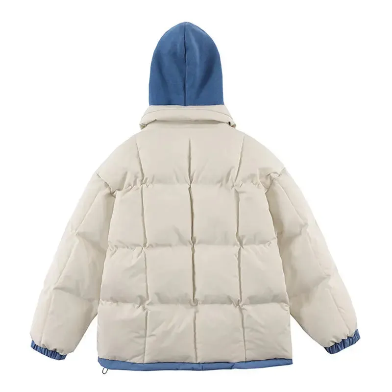 Colour Contrast Patchwork Winter Thick Padded Jacket