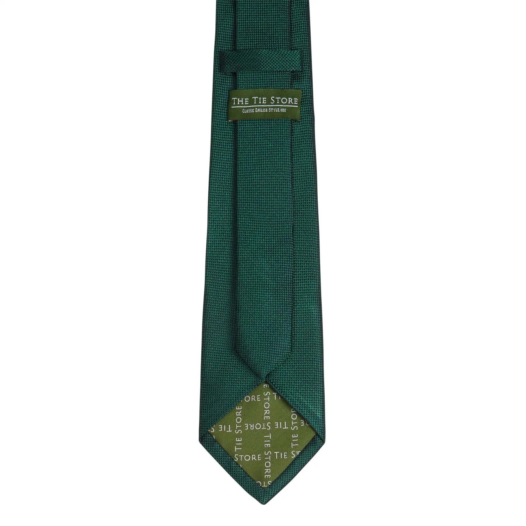 Dark Green Silk Plain Classic Textured Tie