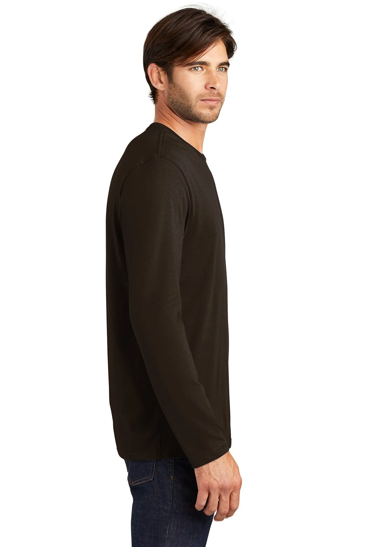 District Made Mens Perfect Weight Long Sleeve Tee's, Espresso