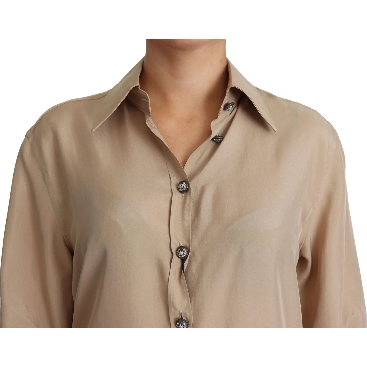 Dolce & Gabbana Elegant Beige Silk Shirt