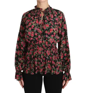 Dolce & Gabbana Elegant Black Floral Silk Shirt