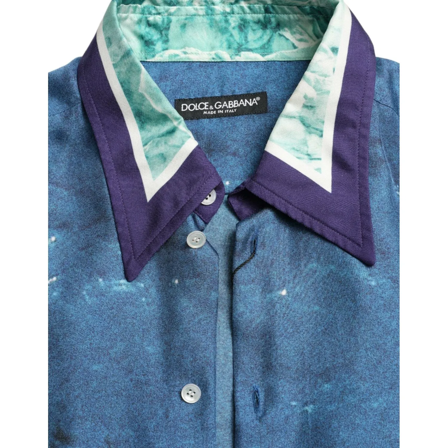 Dolce & Gabbana Elegant Ocean Print Silk Shirt