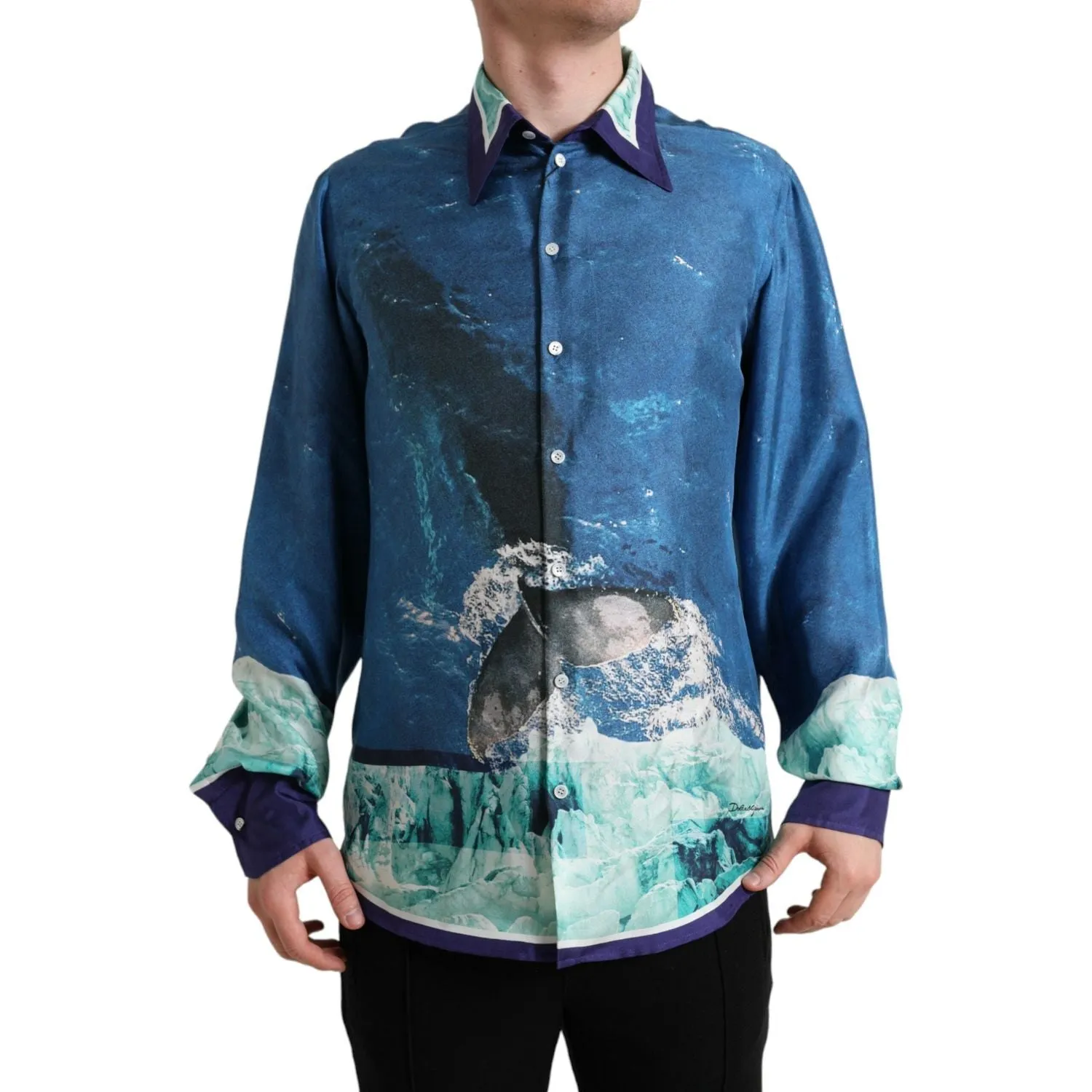 Dolce & Gabbana Elegant Ocean Print Silk Shirt