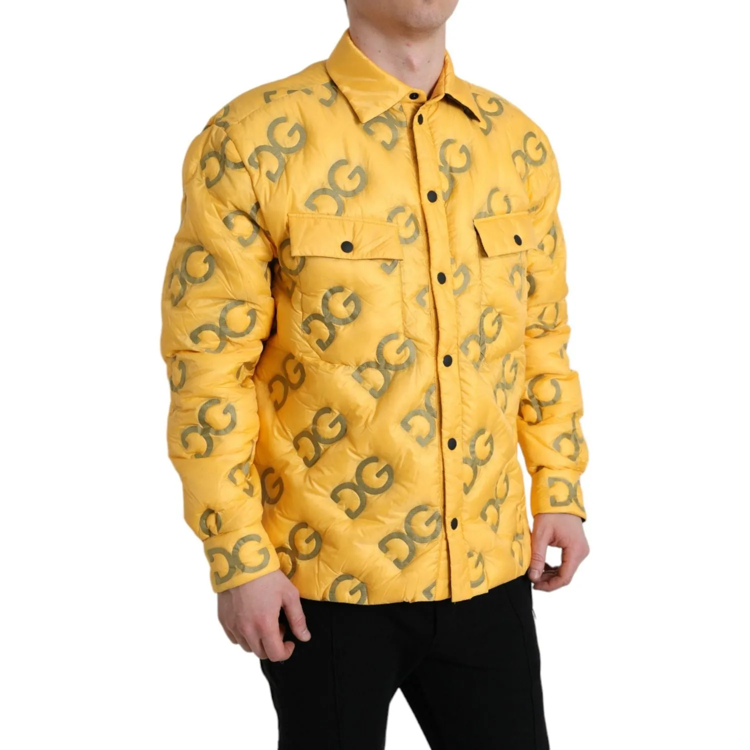 Dolce & Gabbana Elegant Yellow Padded Blouson Jacket