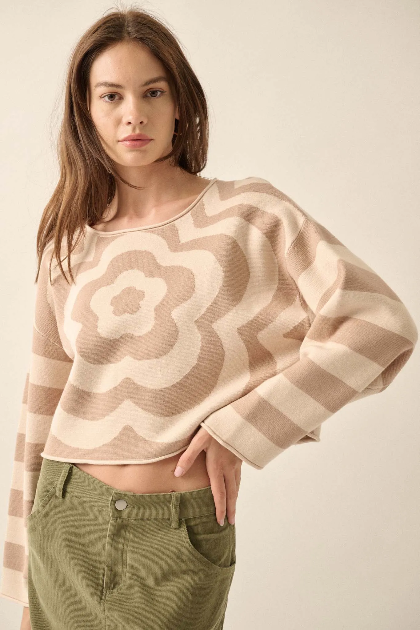 Dreamy Daisy Cropped Floral Sweater