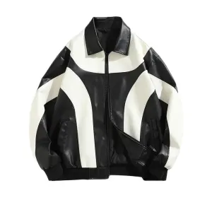 Faux Leather Jacket, Padded Biker Jacket