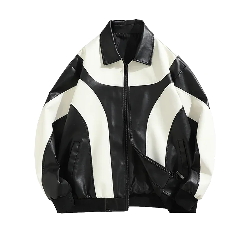 Faux Leather Jacket, Padded Biker Jacket