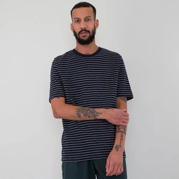 Folk Textured Stripe T-Shirt - Navy Stripe