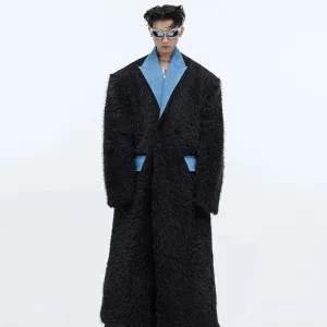 Fur Thickened Woolen Turn-Down Collar Coat