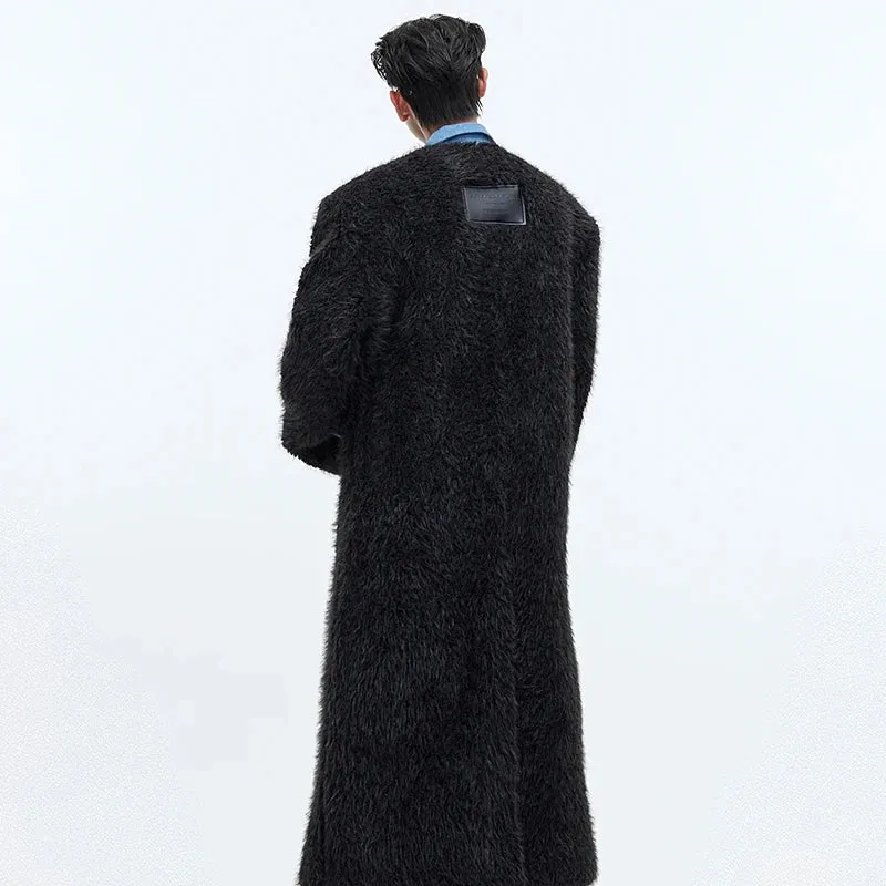 Fur Thickened Woolen Turn-Down Collar Coat