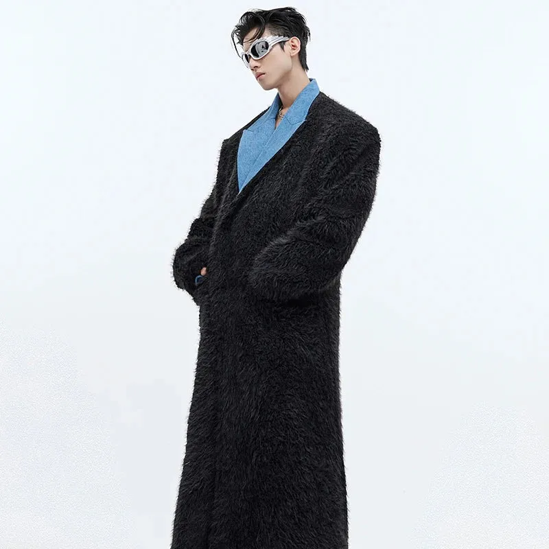 Fur Thickened Woolen Turn-Down Collar Coat