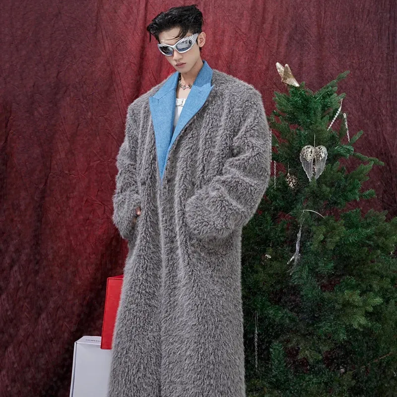 Fur Thickened Woolen Turn-Down Collar Coat