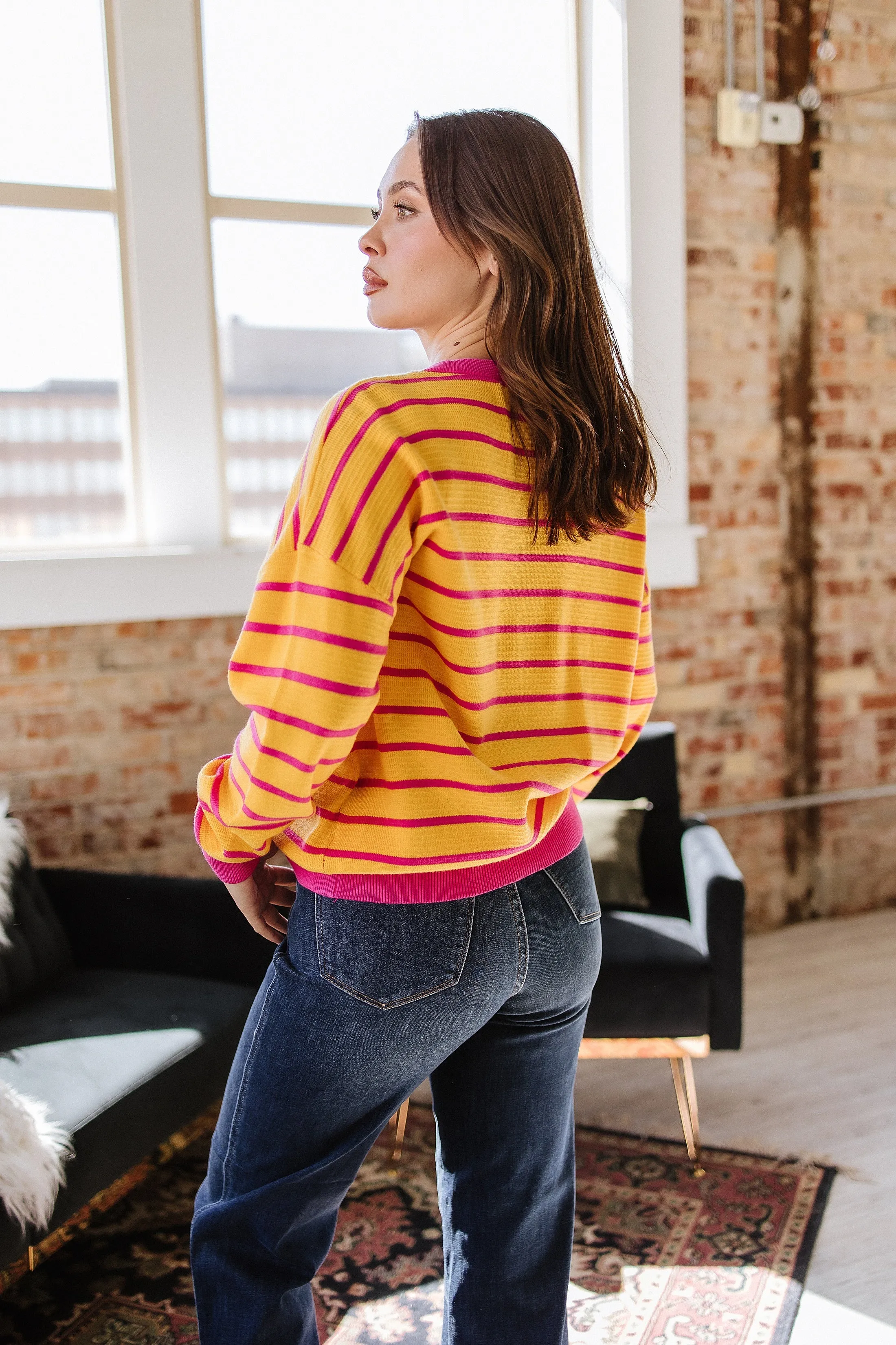 Ginny Striped Drop Shoulder Sweater | S-XL | PRE ORDER