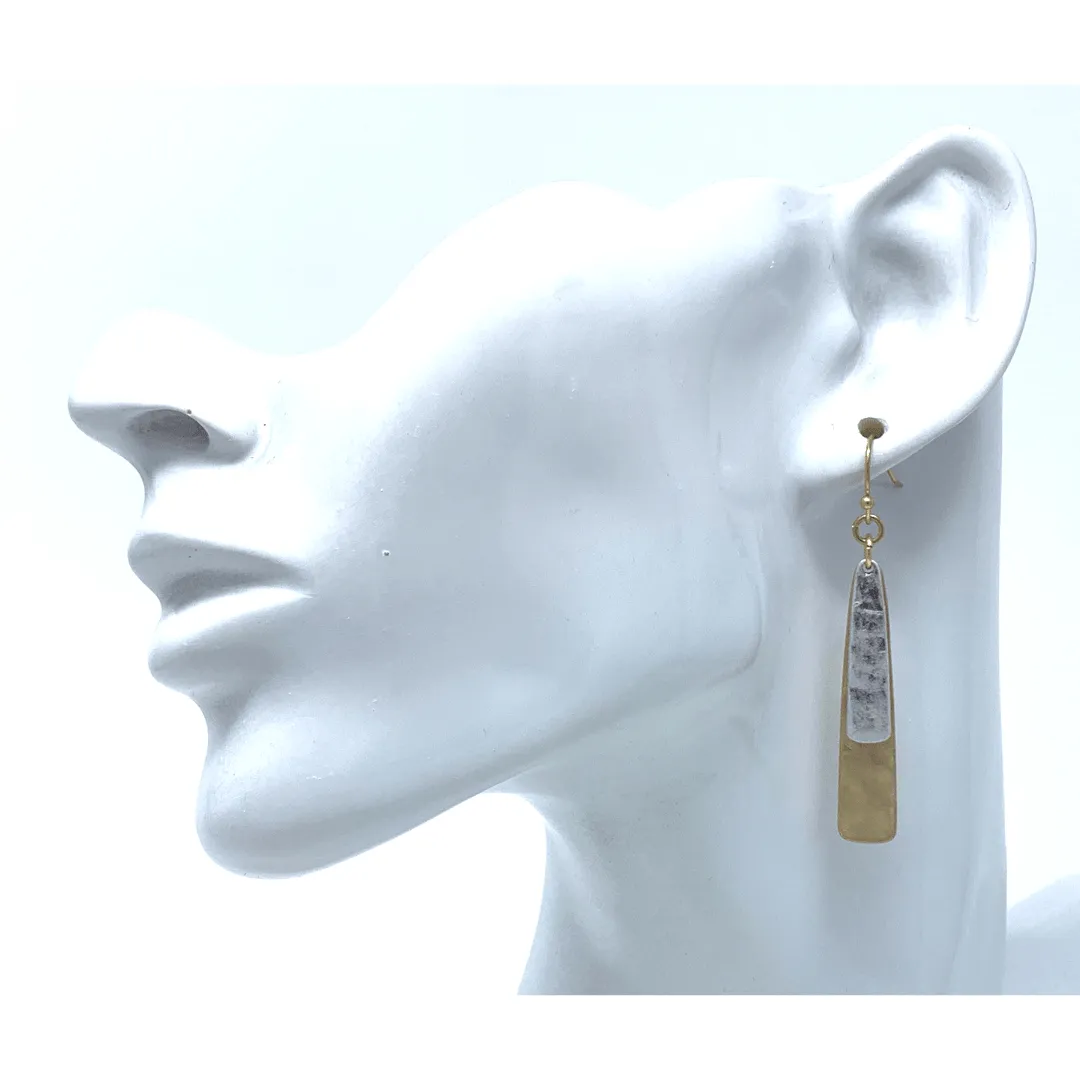 Gold & Silver Layered Teardrop Dangle Earrings