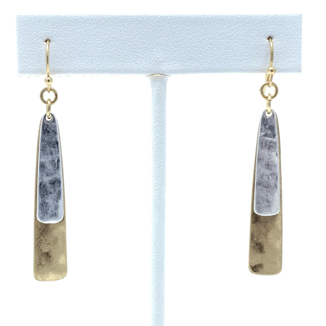 Gold & Silver Layered Teardrop Dangle Earrings