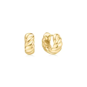 Gold Bold Texture Small Huggie Hoop Earrings