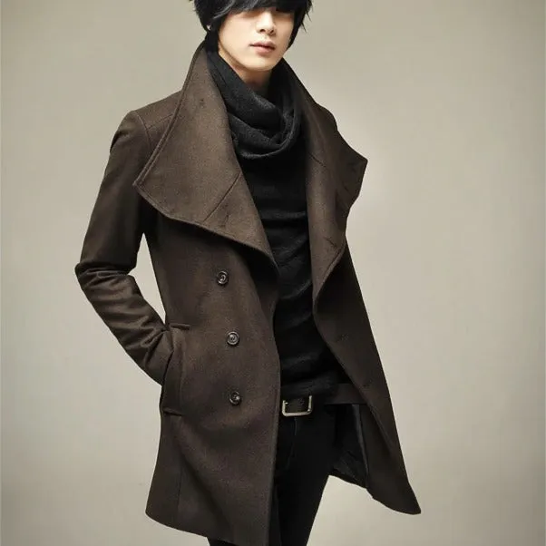 High Collar Chic Korean Style Men Winter Coat