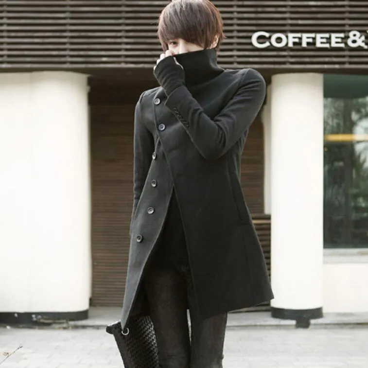 High Collar Chic Korean Style Men Winter Coat