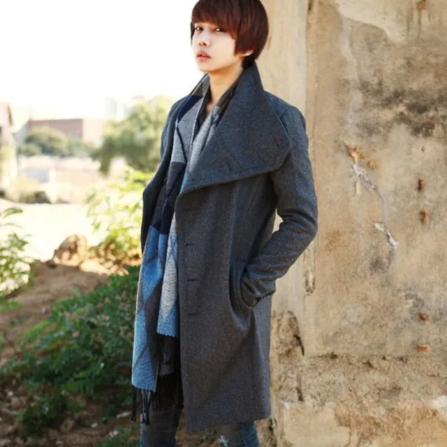 High Collar Chic Korean Style Men Winter Coat