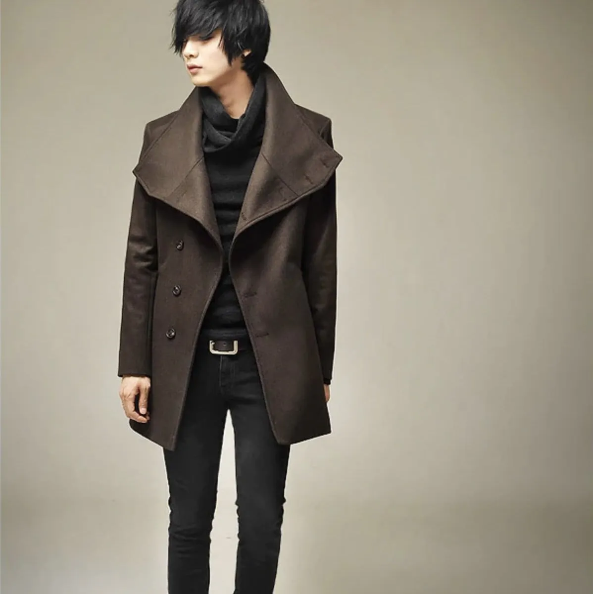 High Collar Chic Korean Style Men Winter Coat