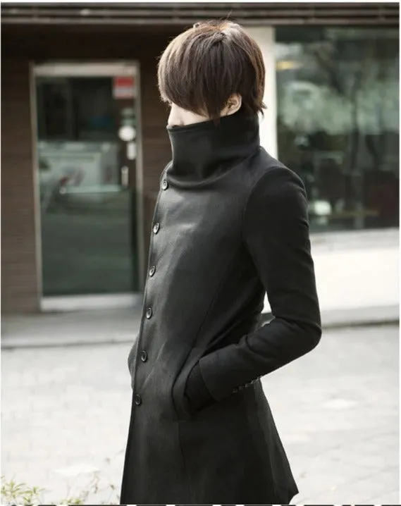 High Collar Chic Korean Style Men Winter Coat