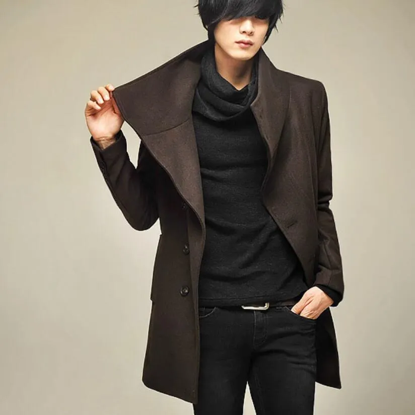 High Collar Chic Korean Style Men Winter Coat