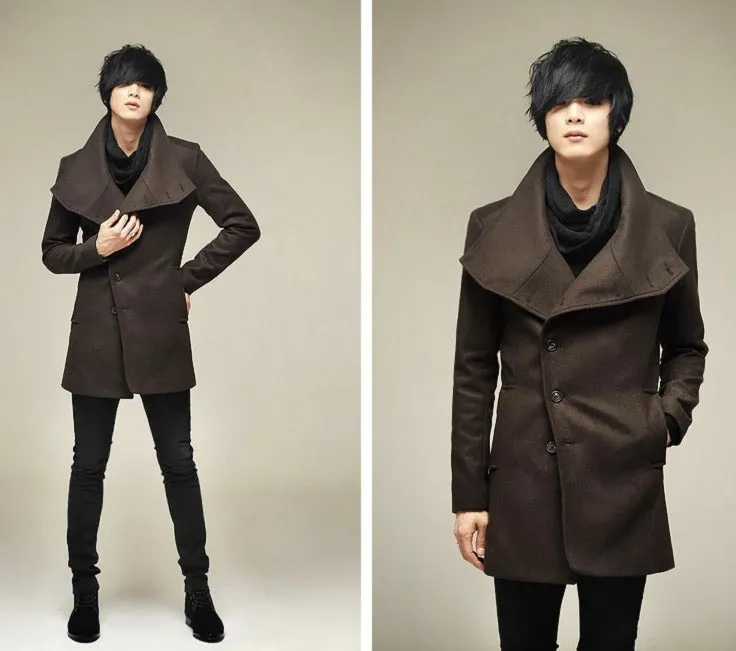 High Collar Chic Korean Style Men Winter Coat