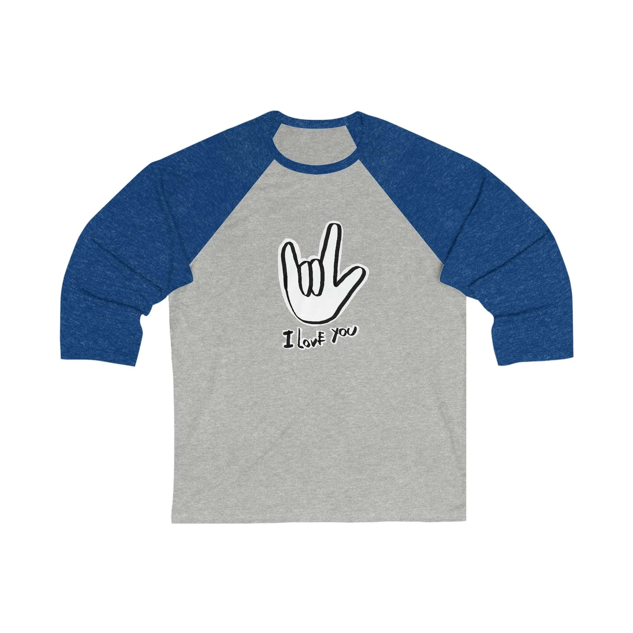 I Love You ASL Adult Baseball Tee