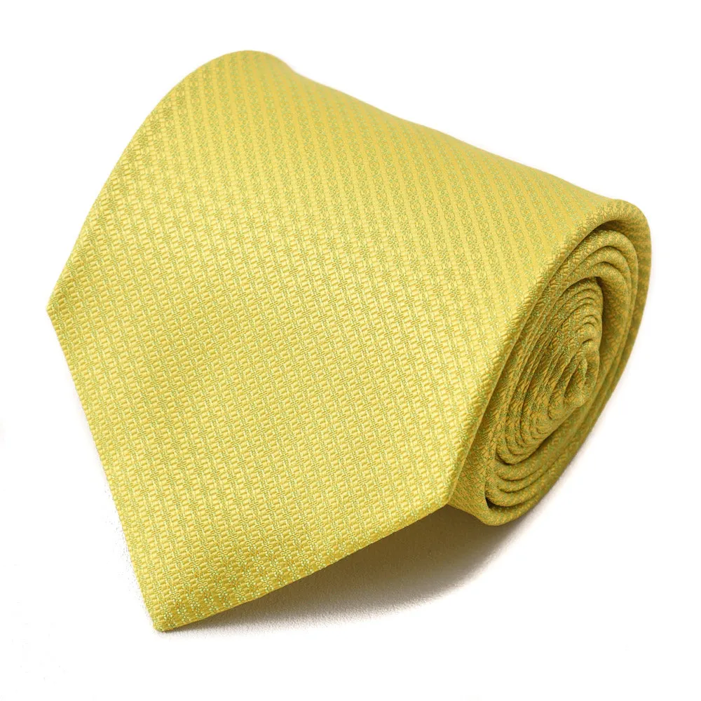 Isaia Lemon Yellow Patterned Silk Tie