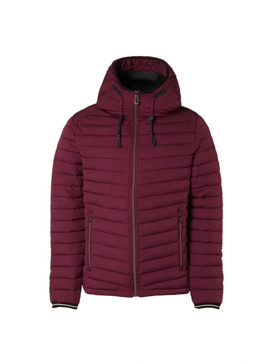 Jacket Hooded Short Fit Padded | Dark Red