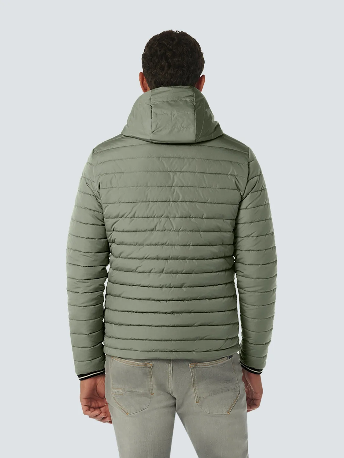 Jacket Hooded Short Fit Padded | Light Army