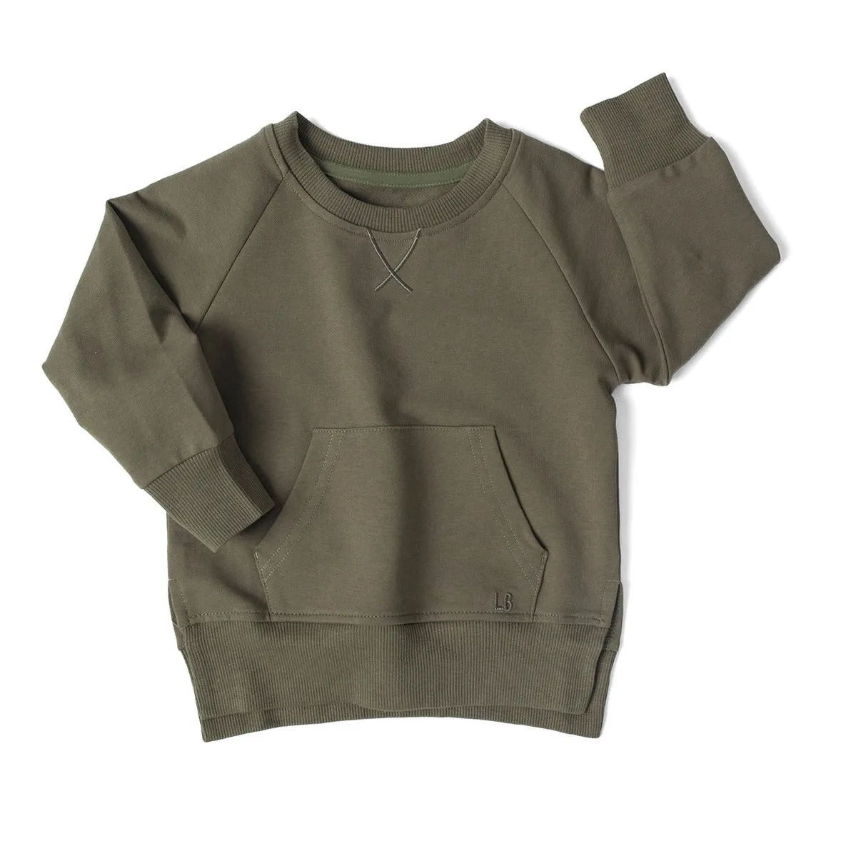 Little Bipsy Pocket Pullover - Dark Moss