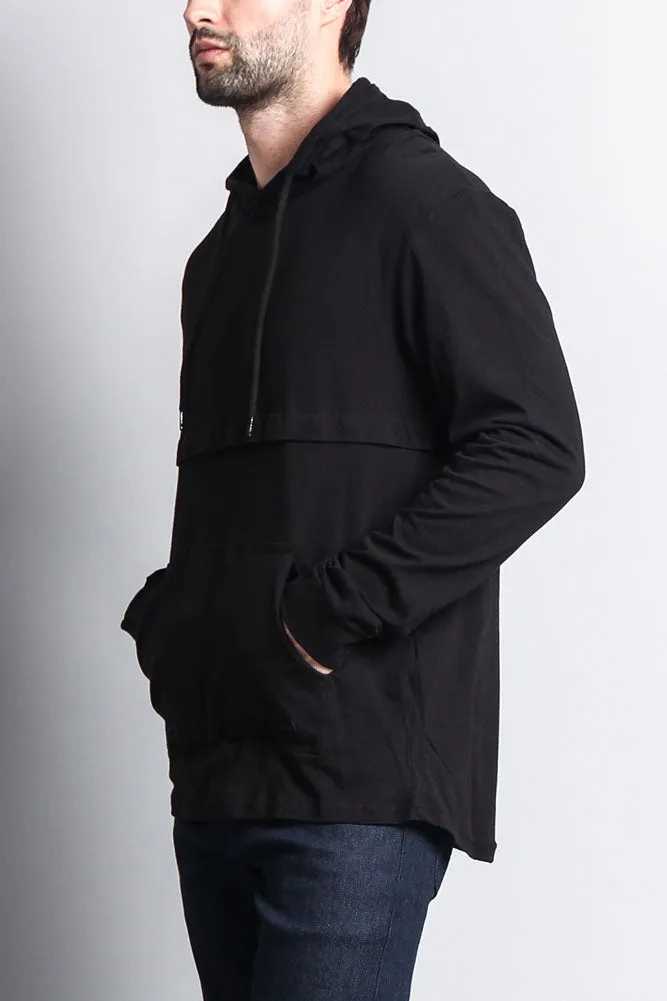 Long Sleeve Color Block Hooded Tee