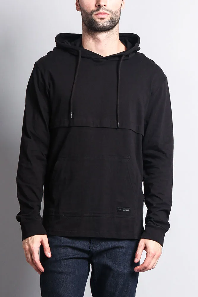 Long Sleeve Color Block Hooded Tee